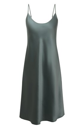 Женская шелковая сорочка LA PERLA светло-зеленого цвета, арт. 0046930 | Фото 1 (Длина Ж (юбки, платья, шорты): До колена; Материал внешний: Шелк; Рукава: На бретелях)