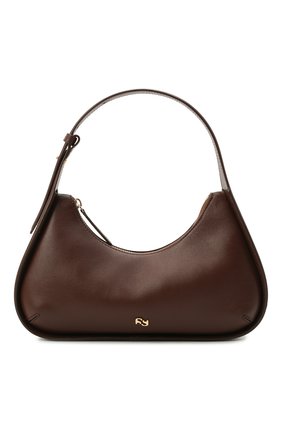 Женская сумка tempura YUZEFI темно-коричневого цвета, арт. YUZRS22-HB-TP-18 | Фото 1 (Сумки-технические: Сумки top-handle; Размер: medium; Материал: Натуральная кожа)