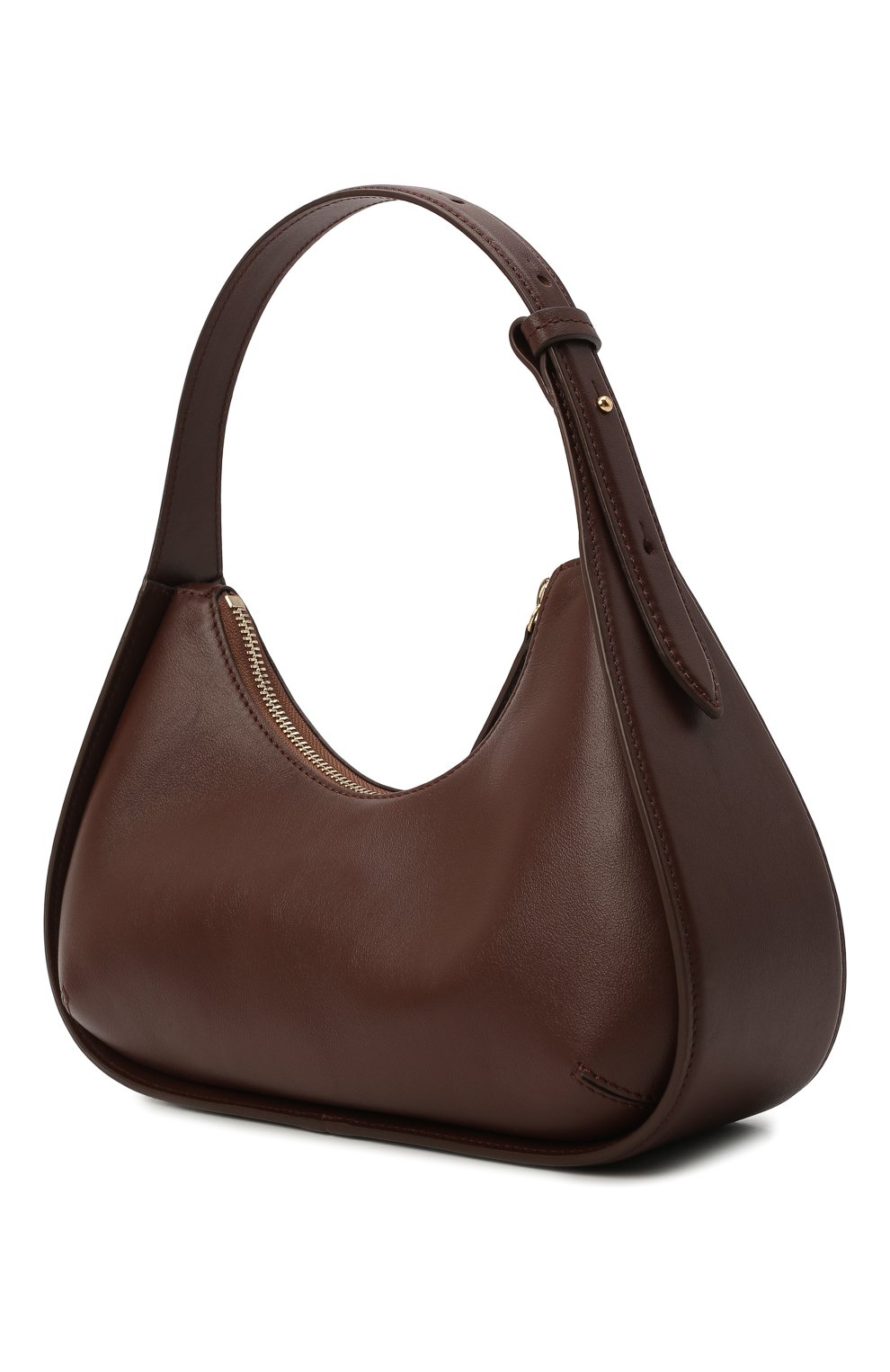 Женская сумка tempura YUZEFI темно-коричневого цвета, арт. YUZRS22-HB-TP-18 | Фото 4 (Сумки-технические: Сумки top-handle; Размер: medium; Материал: Натуральная кожа)