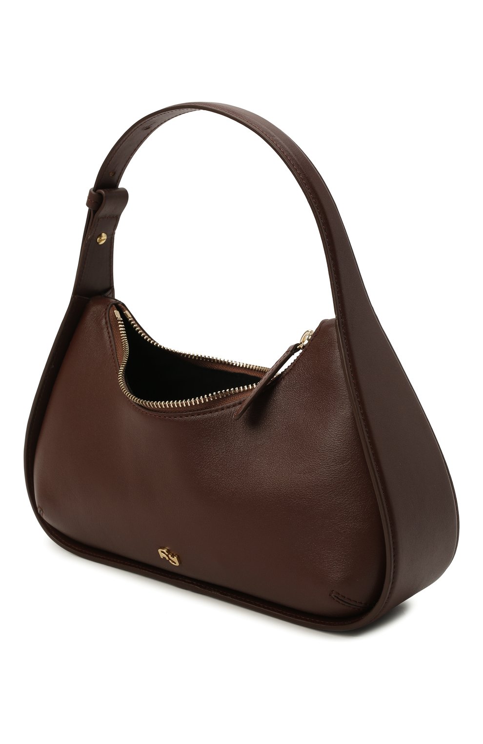 Женская сумка tempura YUZEFI темно-коричневого цвета, арт. YUZRS22-HB-TP-18 | Фото 5 (Сумки-технические: Сумки top-handle; Размер: medium; Материал: Натуральная кожа)