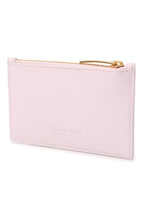 Женский кожаный футляр для кредитных карт BOTTEGA VENETA светло-розового цвета, арт. 680613/VCPP3 | Фото 2 (Материал: Натуральная кожа)