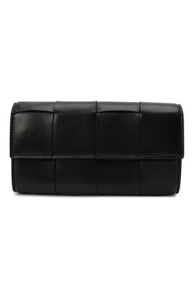 Женские кожаный кошелек BOTTEGA VENETA черного цвета, арт. 667433/VCQC4 | Фото 1 (Материал: Натуральная кожа)