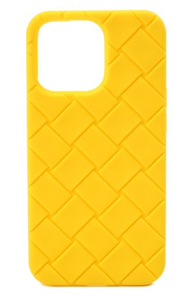 Чехол для iphone 13 pro BOTTEGA VENETA желтого цвета, арт. 690824/V0EY0 | Фото 1 (Материал: Пластик)