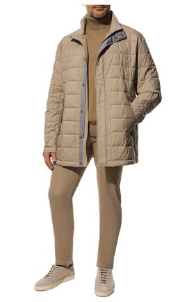 Мужская утепленная куртка PAUL&SHARK светло-бежевого цвета, арт. 22412182/GHH/3XL-6XL | Фото 2 (Материал подклада: Синтетический материал; Длина (верхняя одежда): До середины бедра; Рукава: Длинные; Материал внешний: Синтетический материал; Мужское Кросс-КТ: утепленные куртки; Кросс-КТ: Куртка; Стили: Кэжуэл)