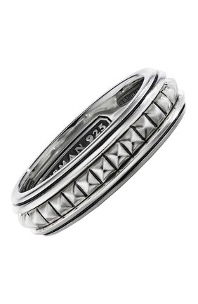 Мужское кольцо DAVID YURMAN бесцветного цвета, арт. R25481MSS | Фото 1 (Драгоценные камни: Без драгоценных камней; Материал сплава: Серебро)