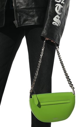 Женская сумка olympia BURBERRY зеленого цвета, арт. 8049004 | Фото 2 (Материал: Натуральная кожа; Размер: small; Сумки-технические: Сумки top-handle; Региональные ограничения белый список (Axapta Mercury): RU)