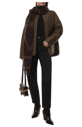 Женский шерстяной шарф TOTÊME коричневого цвета, арт. 221-882-807 | Фото 2 (Материал: Текстиль, Шерсть)