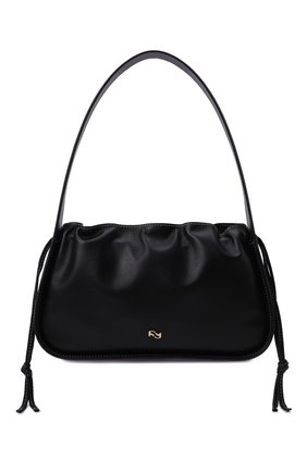 Женская сумка scrunch YUZEFI черного цвета, арт. YUZC0-HB-SC-00 | Фото 1 (Размер: medium; Материал: Натуральная кожа; Сумки-технические: Сумки top-handle)