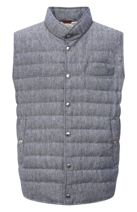 Мужской пуховый жилет BRUNELLO CUCINELLI синего цвета по цене 157000 руб., арт. MW4591711W | Фото 1 Мужской пуховый жилет BRUNELLO CUCINELLI синего цвета, арт. MW4591711W | Фото 1 (Материал утеплителя: Пух и перо; Материал подклада: Синтетический материал; Длина (верхняя одежда): Короткие; Материал внешний: Растительное волокно, Лен; Кросс-КТ: Куртка, Пуховик; Стили: Кэжуэл; Big sizes: Big Sizes)