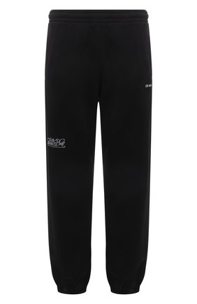 Мужские хлопковые джоггеры OFF-WHITE черного цвета по цене 42550 руб., арт. 0MCH029S22FLE008 | Фото 1 Мужские хлопковые джоггеры OFF-WHITE черного цвета, арт. 0MCH029S22FLE008 | Фото 1 (Длина (брюки, джинсы): Стандартные; Материал внешний: Хлопок; Мужское Кросс-КТ: Брюки-трикотаж; Силуэт М (брюки): Джоггеры; Стили: Гранж)
