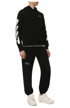 Мужской хлопковое худи OFF-WHITE черного цвета по цене 54800 руб., арт. 0MBB097S22FLE009 | Фото 2 Мужской хлопковое худи OFF-WHITE черного цвета, арт. 0MBB097S22FLE009 | Фото 2 (Материал внешний: Хлопок; Рукава: Длинные; Длина (для топов): Стандартные; Мужское Кросс-КТ: Худи-одежда; Принт: С принтом; Стили: Гранж)