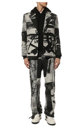 Мужской хлопковое худи OFF-WHITE черного цвета по цене 47750 руб., арт. 0MBB037S22FLE007 | Фото 2 Мужской хлопковое худи OFF-WHITE черного цвета, арт. 0MBB037S22FLE007 | Фото 2 (Длина (для топов): Стандартные; Материал внешний: Хлопок; Рукава: Длинные; Мужское Кросс-КТ: Худи-одежда; Принт: С принтом; Стили: Гранж)