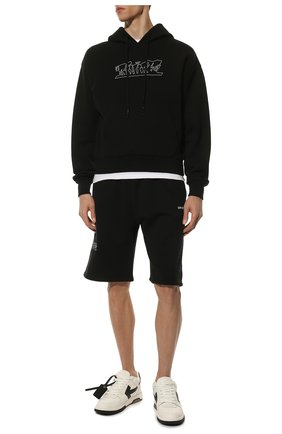 Мужской хлопковое худи OFF-WHITE черного цвета по цене 59850 руб., арт. 0MBB037S22FLE006 | Фото 2 Мужской хлопковое худи OFF-WHITE черного цвета, арт. 0MBB037S22FLE006 | Фото 2 (Длина (для топов): Стандартные; Материал внешний: Хлопок; Рукава: Длинные; Мужское Кросс-КТ: Худи-одежда; Принт: С принтом; Стили: Гранж)