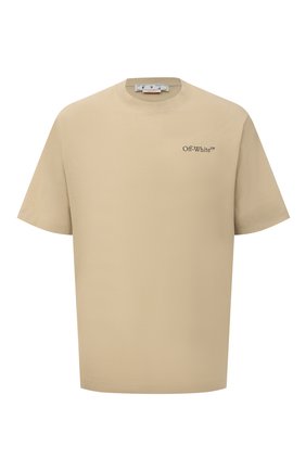 Мужская хлопковая футболка OFF-WHITE бежевого цвета по цене 28700 руб., арт. 0MAA119S22JER004 | Фото 1 Мужская хлопковая футболка OFF-WHITE бежевого цвета, арт. 0MAA119S22JER004 | Фото 1 (Длина (для топов): Стандартные; Рукава: Короткие; Материал внешний: Хлопок; Принт: С принтом; Стили: Гранж)