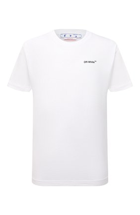 Мужская хлопковая футболка OFF-WHITE белого цвета, арт. 0MAA027C99JER003 | Фото 1 (Рукава: Короткие; Материал внешний: Хлопок; Длина (для топов): Стандартные; Принт: С принтом; Стили: Гранж)