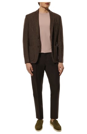 Мужские замшевые лоферы summer walk LORO PIANA хаки цвета по цене 69950 руб., арт. FAE8124 | Фото 2 Мужские замшевые лоферы summer walk LORO PIANA хаки цвета, арт. FAE8124 | Фото 2 (Материал внешний: Кожа, Замша; Материал внутренний: Натуральная кожа; Стили: Кэжуэл)