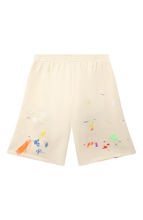 Детские хлопковые шорты MSGM KIDS кремвого цвета, арт. MS028886 | Фото 2 (Материал внешний: Хлопок)