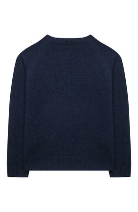Детский кашемировый пуловер LORO PIANA синего цвета, арт. FAM2319 | Фото 2 (Рукава: Длинные; Материал внешний: Кашемир, Шерсть; Мальчики Кросс-КТ: Пуловер-одежда)
