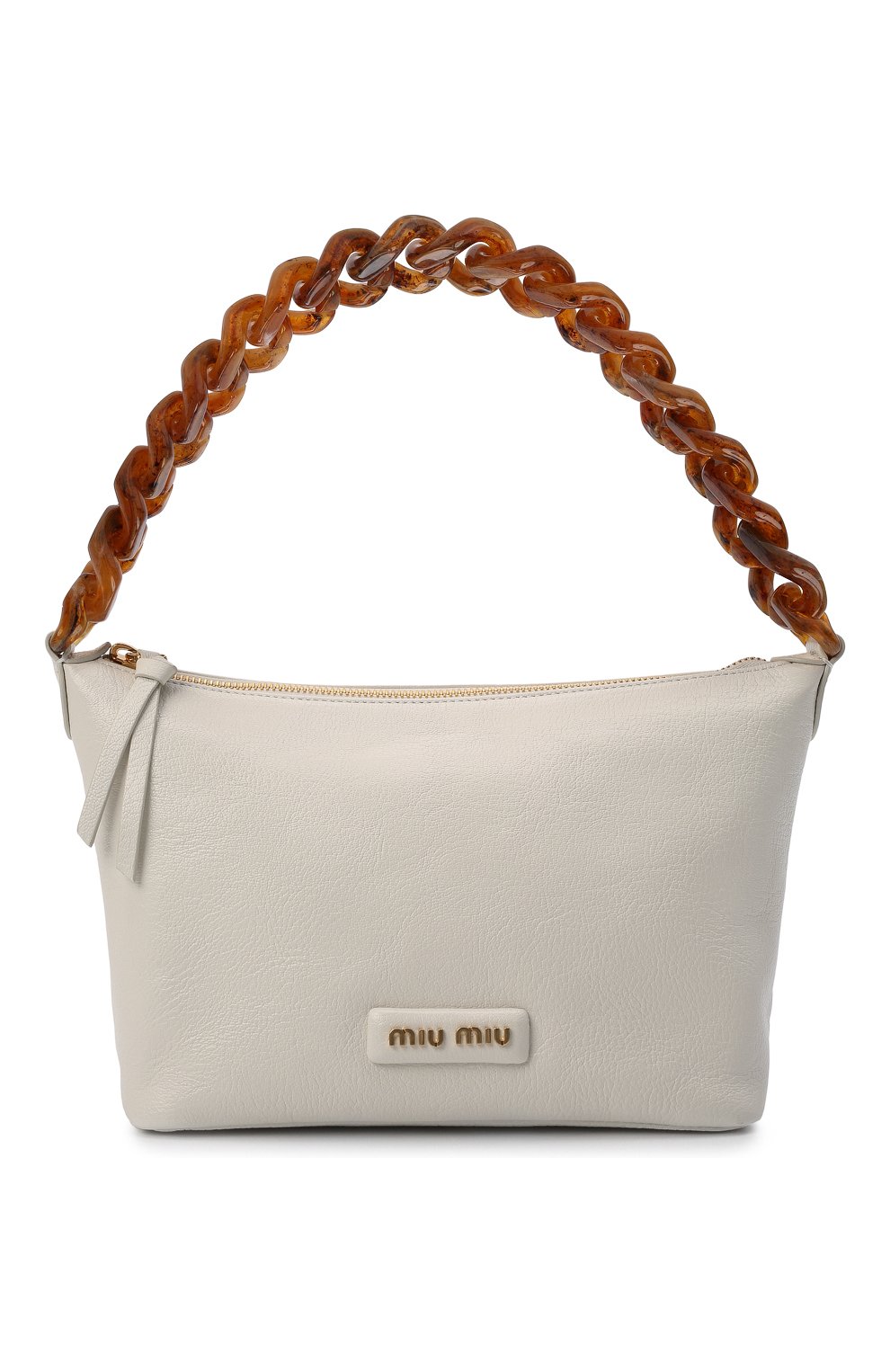 Женская сумка MIU MIU белого цвета, арт. 5BC104-2AJB-F0ZZC-PWO | Фото 1 (Сумки-технические: Сумки top-handle; Материал: Натуральная кожа; Размер: small)