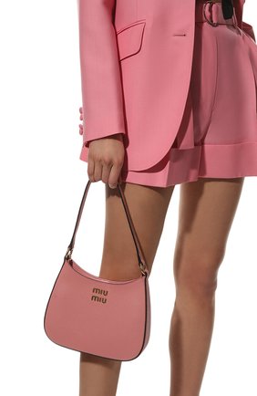 Женская сумка MIU MIU розового цвета, арт. 5BC105-2AJB-F0028-OOO | Фото 2 (Размер: small; Материал: Натуральная кожа; Сумки-технические: Сумки top-handle)