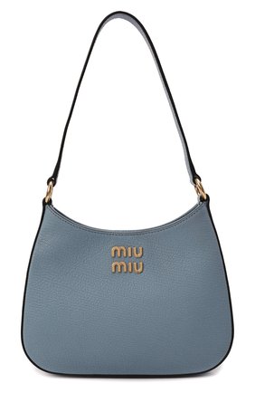 Женская сумка MIU MIU голубого цвета, арт. 5BC105-2AJB-F0637-OOO | Фото 1 (Материал: Натуральная кожа; Размер: small; Сумки-технические: Сумки top-handle)