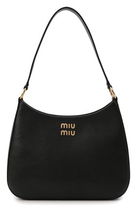 Женская сумка MIU MIU черного цвета, арт. 5BC107-2AJB-F0002-OOO | Фото 1 (Размер: medium; Материал: Натуральная кожа; Сумки-технические: Сумки top-handle)