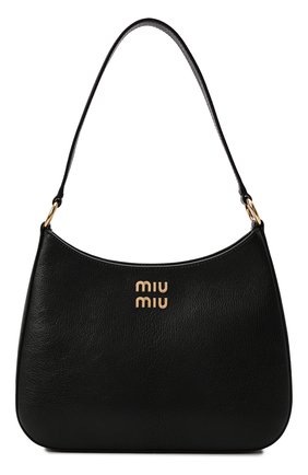 Женская сумка MIU MIU черного цвета, арт. 5BC107-2AJB-F0002-OOO | Фото 2 (Размер: medium; Материал: Натуральная кожа; Сумки-технические: Сумки top-handle)