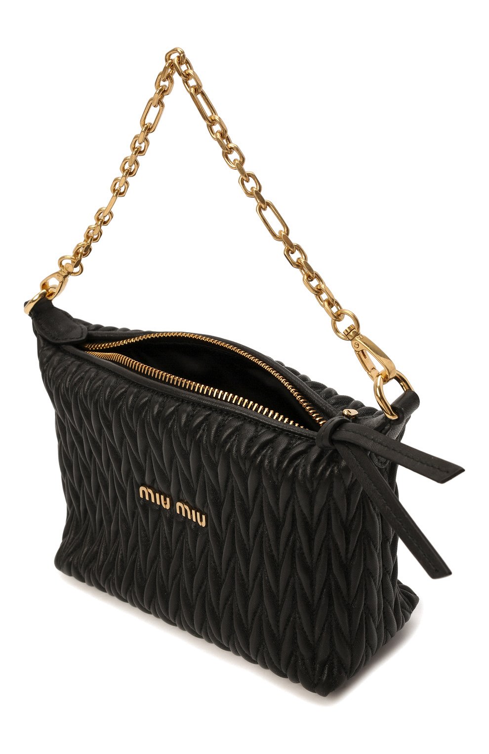 Женская сумка MIU MIU черного цвета, арт. 5NE844-N88-F0002 | Фото 5 (Сумки-технические: Сумки top-handle; Материал: Натуральная кожа; Размер: mini)