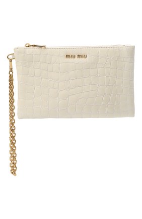 Женская сумка MIU MIU белого цвета, арт. 5NH81C-2DQ8-F0009 | Фото 1 (Размер: mini; Материал: Натуральная кожа; Сумки-технические: Сумки через плечо)