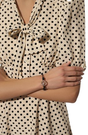 Женский кожаный браслет MIU MIU черного цвета, арт. 5IB393-2F33-F0002 | Фото 2 (Материал: Натуральная кожа)