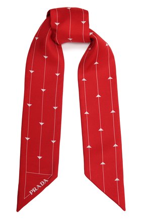 Женский шелковый платок PRADA красного цвета, арт. 1FF008-2DTR-F0976 | Фото 1 (Материал: Текстиль, Шелк; Принт: С принтом)