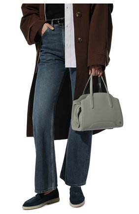 Женская сумка sesia medium LORO PIANA светло-зеленого цвета, арт. FAL6761 | Фото 2 (Материал: Натуральная кожа; Ремень/цепочка: На ремешке; Размер: medium; Сумки-технические: Сумки top-handle)