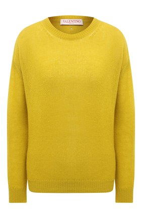 Женский свитер из шерсти и кашемира VALENTINO желтого цвета по цене 133500 руб., арт. XB3KC32N72H | Фото 1