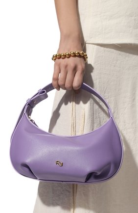 Женская сумка puff YUZEFI сиреневого цвета, арт. YUZRS22-HB-PF-19 | Фото 2 (Размер: medium; Материал: Натуральная кожа; Сумки-технические: Сумки top-handle)