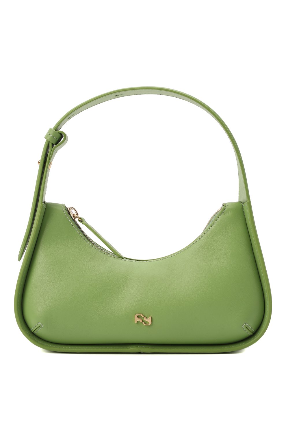 Женская сумка tempura mini YUZEFI зеленого цвета, арт. YUZRS22-HB-MT-20 | Фото 1 (Сумки-технические: Сумки top-handle; Материал: Натуральная кожа; Размер: mini)