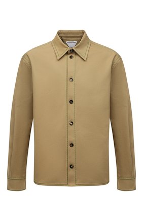 Мужская хлопковая рубашка BOTTEGA VENETA бежевого цвета по цене 103500 руб., арт. 687766/VF4T0 | Фото 1 Мужская хлопковая рубашка BOTTEGA VENETA бежевого цвета, арт. 687766/VF4T0 | Фото 1 (Рукава: Длинные; Длина (для топов): Стандартные; Материал внешний: Хлопок; Случай: Повседневный; Манжеты: На пуговицах; Воротник: Кент; Принт: Однотонные; Стили: Кэжуэл, Минимализм)