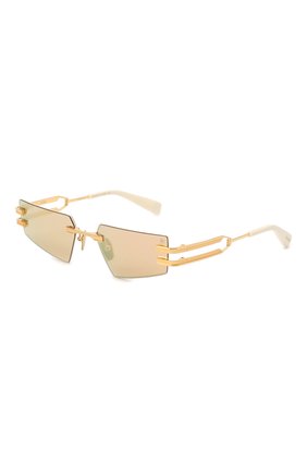 Женские солнцезащитные очки BALMAIN золотого цвета, арт. BPS-123D | Фото 1 (Тип очков: С/з; Кросс-КТ: С/з-унисекс; Оптика Гендер: оптика-унисекс; Очки форма: Узкие)