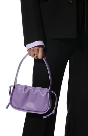 Женская сумка scrunch mini YUZEFI сиреневого цвета, арт. YUZRS22-HB-MS-19 | Фото 2 (Материал: Натуральная кожа; Размер: mini; Сумки-технические: Сумки top-handle)