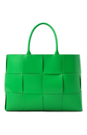Мужская кожаная сумка-тоут arco BOTTEGA VENETA зеленого цвета, арт. 680165/VB1K0 | Фото 1 (Материал: Натуральная кожа; Размер: large)
