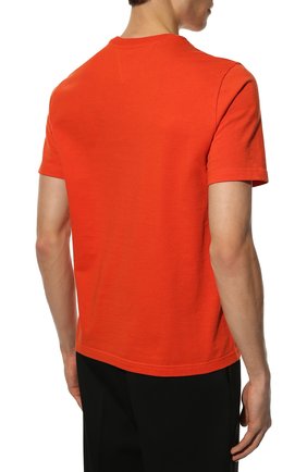Мужская хлопковая футболка BOTTEGA VENETA оранжевого цвета, арт. 649055/VF1U0 | Фото 4 (Принт: Без принта; Рукава: Короткие; Длина (для топов): Стандартные; Материал внешний: Хлопок; Стили: Минимализм)