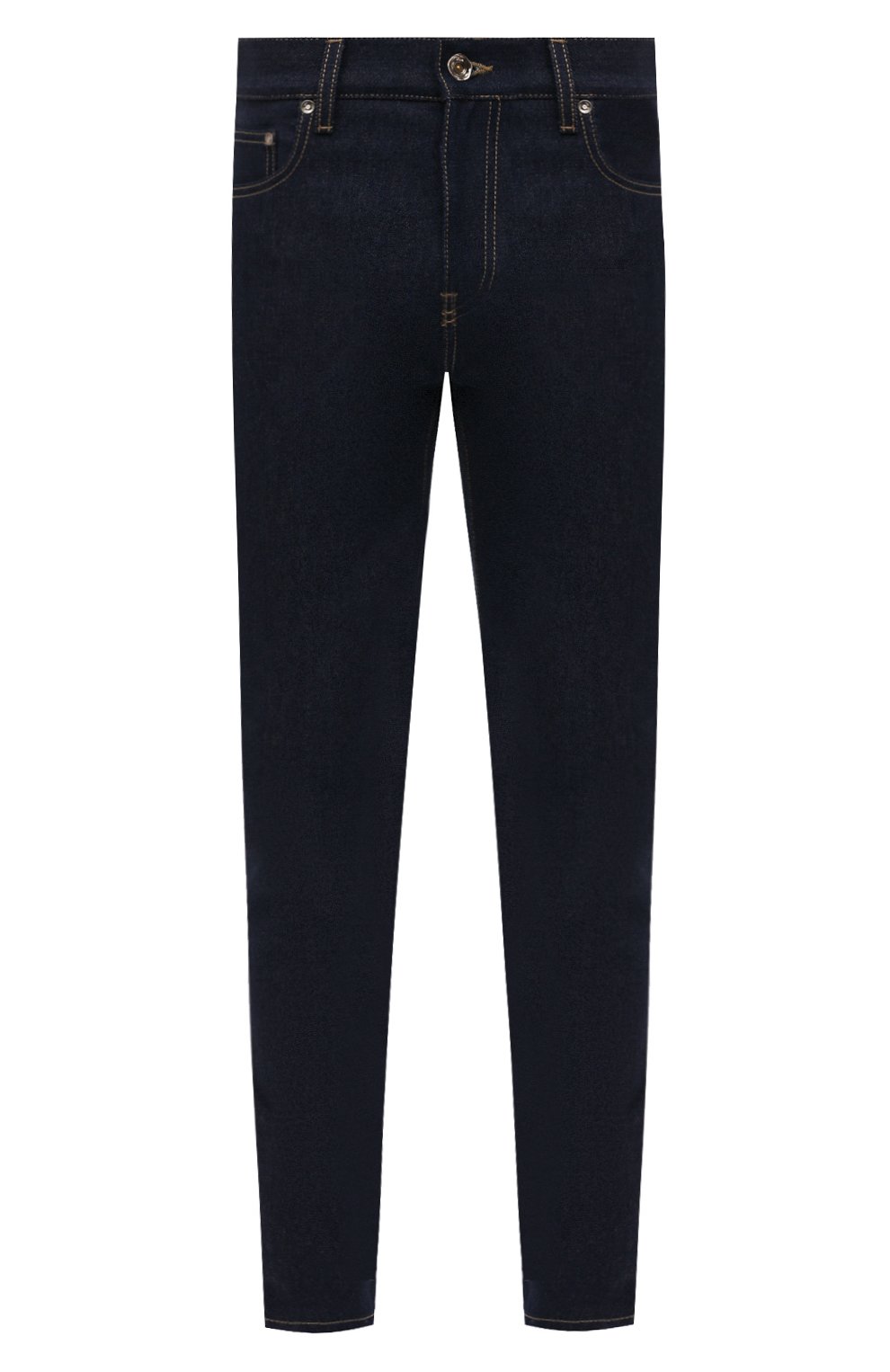 Мужские джинсы OFF-WHITE темно-синего цвета, арт. 0MYA074C99DEN002 | Фото 1 (Силуэт М (брюки): Прямые; Кросс-КТ: Деним; Длина (брюки, джинсы): Стандартные; Стили: Гранж; Материал внешний: Хлопок, Деним)