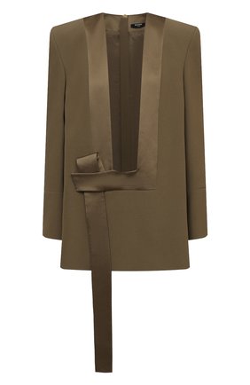 Женский жакет из вискозы BALMAIN хаки цвета по цене 363500 руб., арт. XF1R9830/VB00 | Фото 1 Женский жакет из вискозы BALMAIN хаки цвета, арт. XF1R9830/VB00 | Фото 1 (Материал подклада: Вискоза; Рукава: Длинные; Материал внешний: Вискоза; Длина (для топов): Удлиненные; Женское Кросс-КТ: Жакет-одежда; 1-2-бортные: Однобортные; Случай: Повседневный; Стили: Кэжуэл)