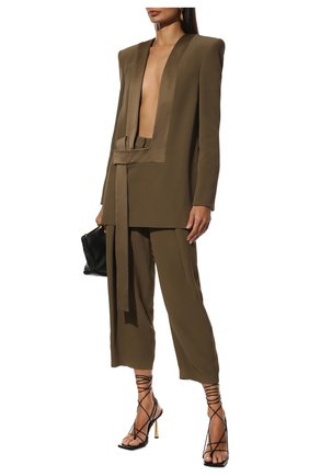 Женский жакет из вискозы BALMAIN хаки цвета по цене 363500 руб., арт. XF1R9830/VB00 | Фото 2 Женский жакет из вискозы BALMAIN хаки цвета, арт. XF1R9830/VB00 | Фото 2 (Материал подклада: Вискоза; Рукава: Длинные; Материал внешний: Вискоза; Длина (для топов): Удлиненные; Женское Кросс-КТ: Жакет-одежда; 1-2-бортные: Однобортные; Случай: Повседневный; Стили: Кэжуэл)