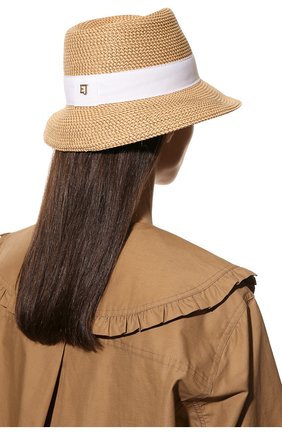 Женская шляпа ERIC JAVITS бежевого цвета, арт. 13582PEAWHI | Фото 2 (Материал: Синтетический материал, Пластик, Текстиль)