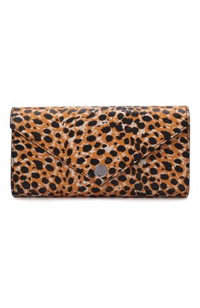 Женские кожаный кошелек на цепочке GANNI леопардового цвета, арт. A4002 | Фото 1 (Ремень/цепочка: С цепочкой; Материал: Натуральная кожа)