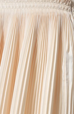 Женская плиссированная юбка JIL SANDER кремвого цвета, арт. JSCU352500-WU442400 | Фото 5 (Женское Кросс-КТ: юбка-плиссе, Юбка-одежда; Материал внешний: Синтетический материал; Длина Ж (юбки, платья, шорты): Миди; Стили: Кэжуэл)