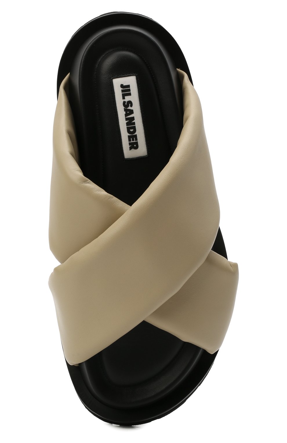 Женские кожаные шлепанцы JIL SANDER бежевого цвета, арт. JS38041A-15004 | Фото 6 (Подошва: Платформа; Материал внешний: Кожа; Каблук высота: Низкий; Материал внутренний: Натуральная кожа)