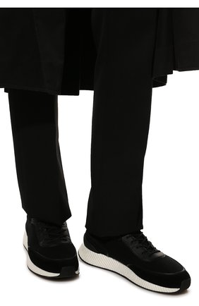Мужские комбинированные кроссовки piuma Z ZEGNA черного цвета, арт. A5107X-LHCB0 | Фото 3 (Материал внешний: Текстиль, Кожа; Стили: Классический; Материал утеплителя: Без утеплителя; Материал внутренний: Текстиль; Подошва: Массивная)