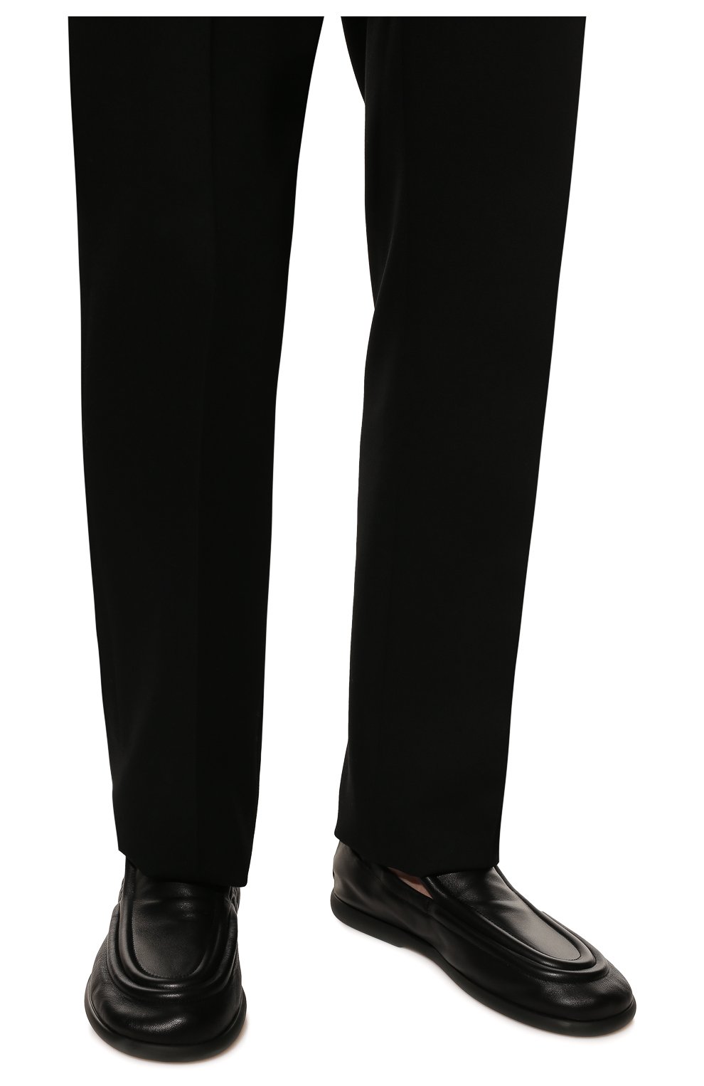 Мужские кожаные слиперы gum BOTTEGA VENETA черного цвета, арт. 690115/VBSD0 | Фото 3 (Материал внешний: Кожа; Материал внутренний: Натуральная кожа; Стили: Кэжуэл)