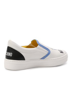 Мужского кожаные слипоны MOSCHINO белого цвета по цене 29700 руб., арт. 70307/KIPS/GINEV./KIPS/KIPS/28-35 | Фото 3 Мужского кожаные слипоны MOSCHINO белого цвета, арт. 70307/KIPS/GINEV./KIPS/KIPS/28-35 | Фото 3